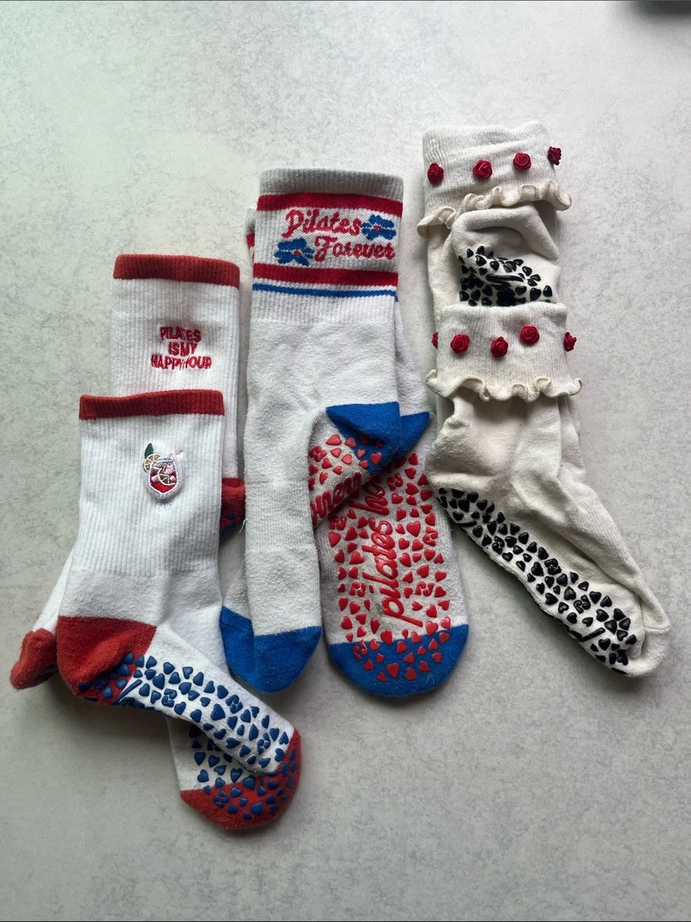 Pilates honey Grippy Crew Socks three pairs.